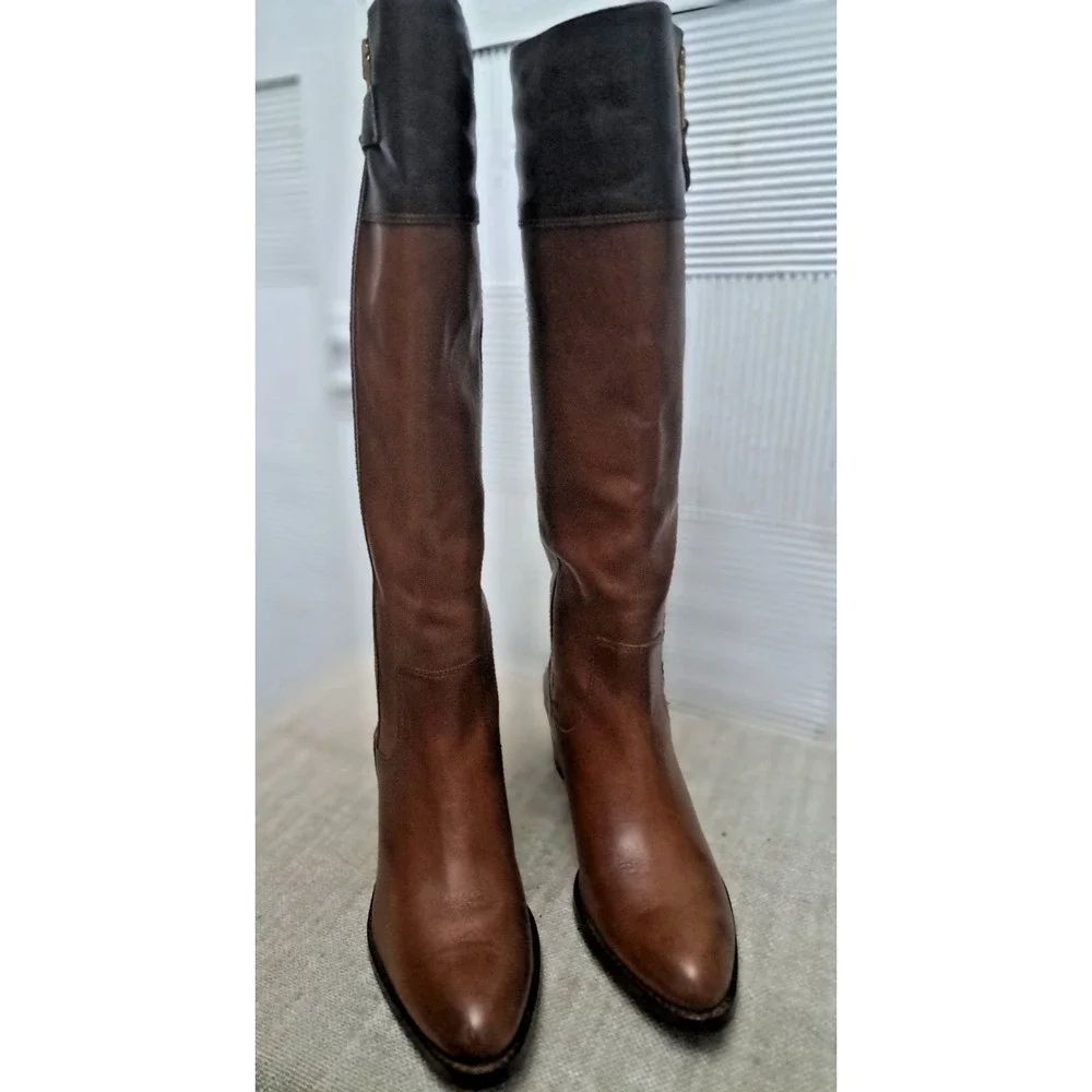 DVF Diane Von Furstenberg Boots Size 6 Brown‎ Black Knee High Equestrian